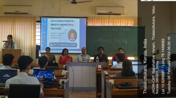 CSE Dept organizes Workshop on "Data Science Projects: Industry Perspective & Practices"