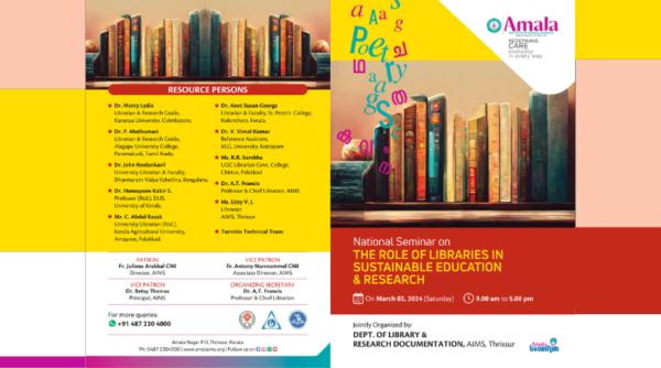 Librarian attends National Seminar on Role of Libraries in Sustainable Education and Research