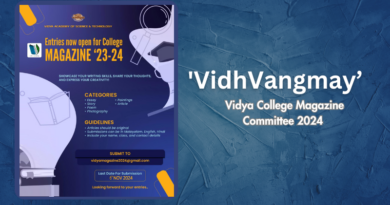 ‘VidhVangmay’ – Vidya College Magazine Committee 2024 invites original works  from promising authors among student and staff community  