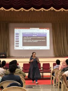 Ms. Reshma K handling the soft skills session.