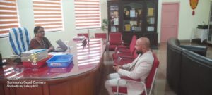 Mr. Timi Abraham, Global Recruitment Lead, UST during the meeting with Dr. Sunitha C, Principal.