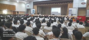 Cross section of the 2023-27 B. Tech students attending the Career Guidance talk on CAT, MAT, and in general about MBA program.