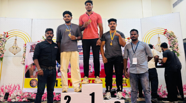 Historic hat-trick of ME student Adityan with third consecutive state wrestling championship and representation in the national wrestling arena