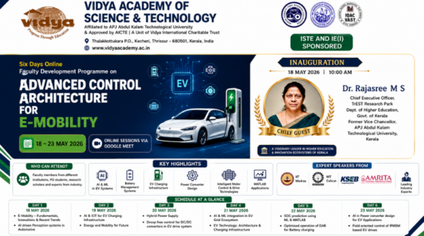 EEE Department conducts six-day FDP on “Advanced Control Architecture for E-Mobility