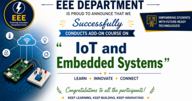 EEE Department successfully conducts Add-on Course on “IoT and Embedded Systems”