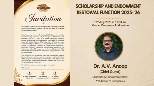 Vidya to champion student aspirations at the Scholarship and Endowment Bestowal Function on 18 July 2026