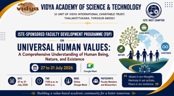 Vidya conducts ISTE-Sponsored Faculty Development Programme on Universal Human Values